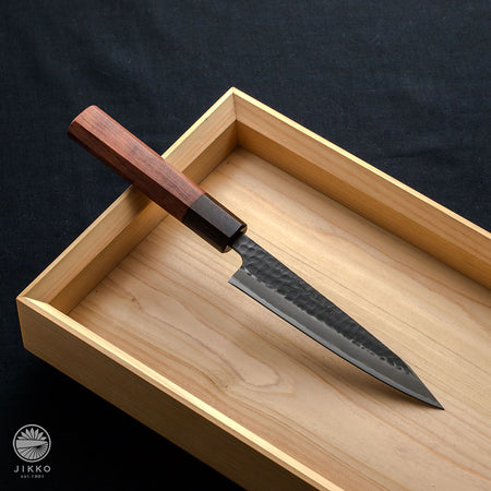 JIKKO ekubo (Dimples) Red Petty knife VG-10 Gold Stainless Steel Japanese (Utility Knife)