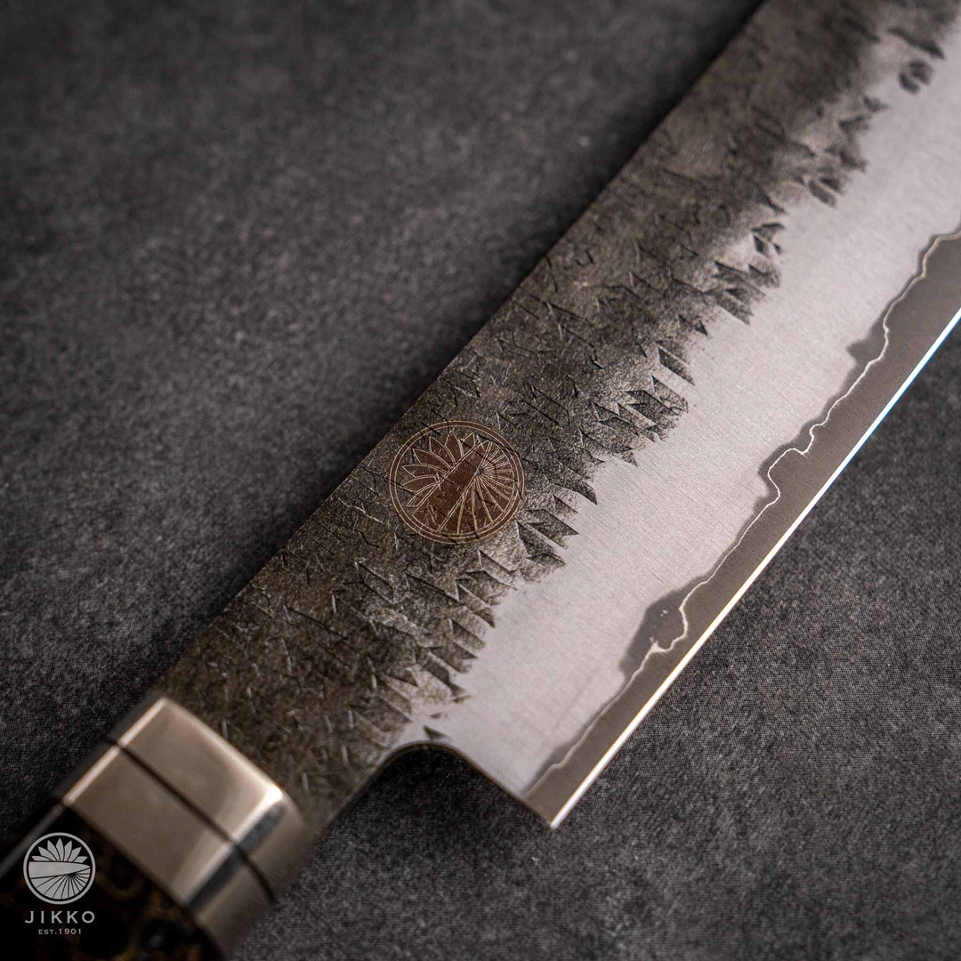 JIKKO Shiki Nikukiri Sujihiki (Slicer Knife) Super Blue carbon steel Stainless Clad