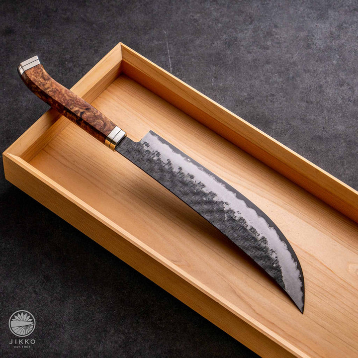 JIKKO Shiki Zenkiri Gyuto (Chef Knife) Super Blue carbon steel Stainless Clad