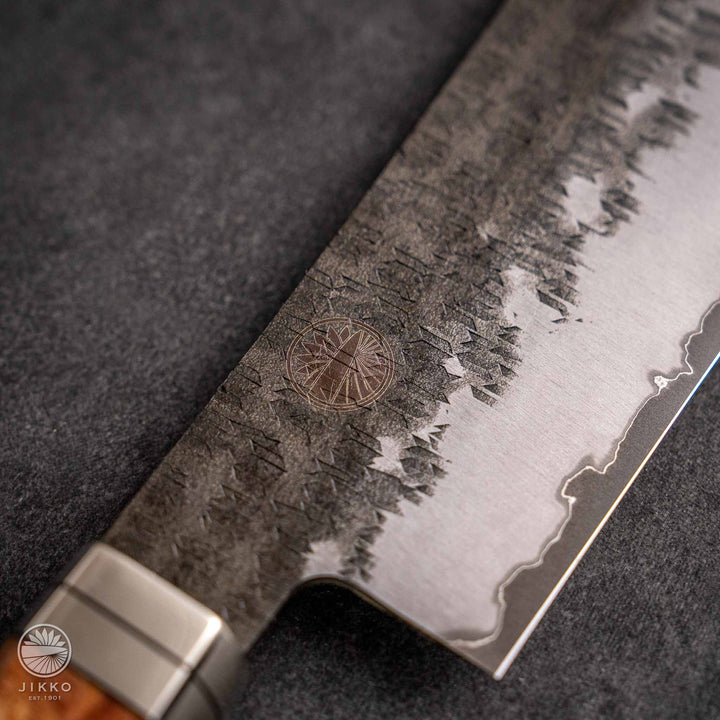 JIKKO Shiki Zenkiri Gyuto (Chef Knife) Super Blue carbon steel Stainless Clad