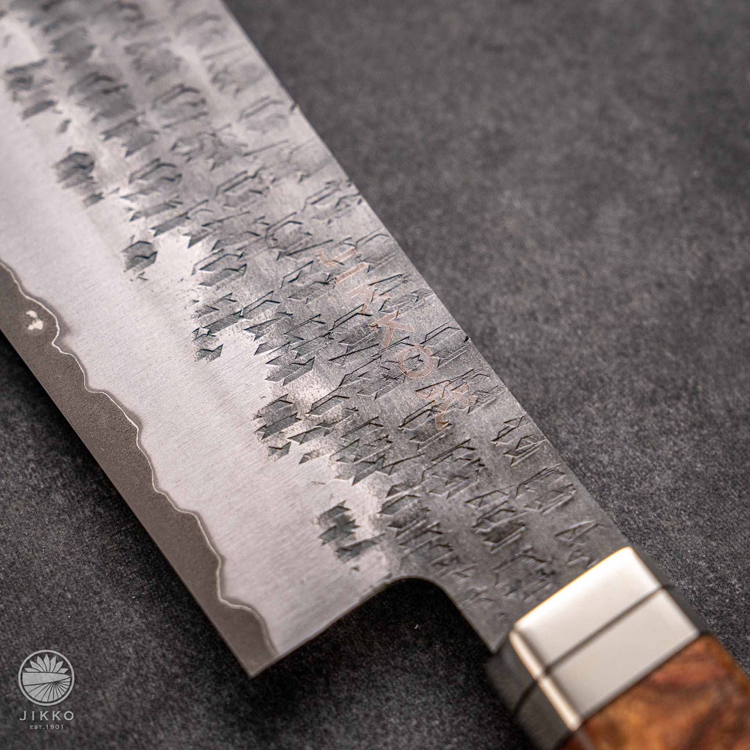 JIKKO Shiki Zenkiri Gyuto (Chef Knife) Super Blue carbon steel Stainless Clad