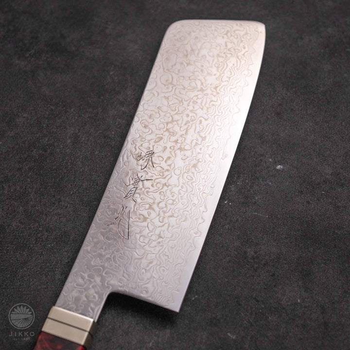 JIKKO Kappa Damascus Nakiri (Vegetable Knife) SG2 Starinless steel