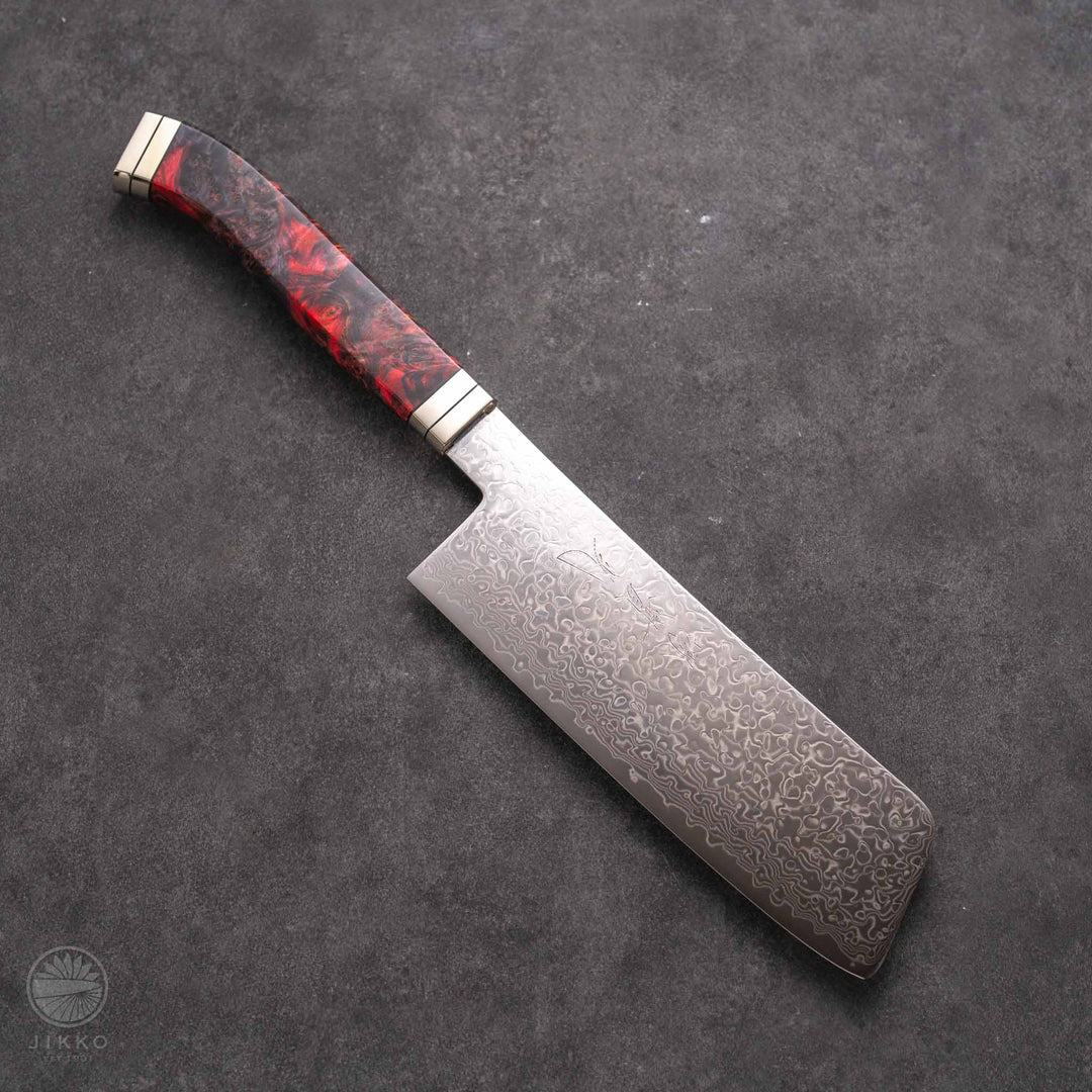 JIKKO Kappa Damascus Nakiri (Vegetable Knife) SG2 Starinless steel