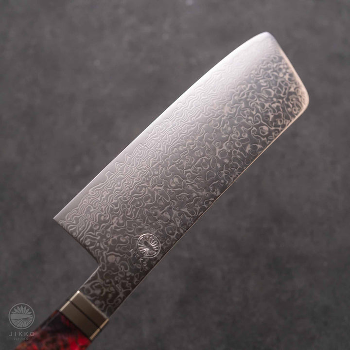 JIKKO Kappa Damascus Nakiri (Vegetable Knife) SG2 Starinless steel