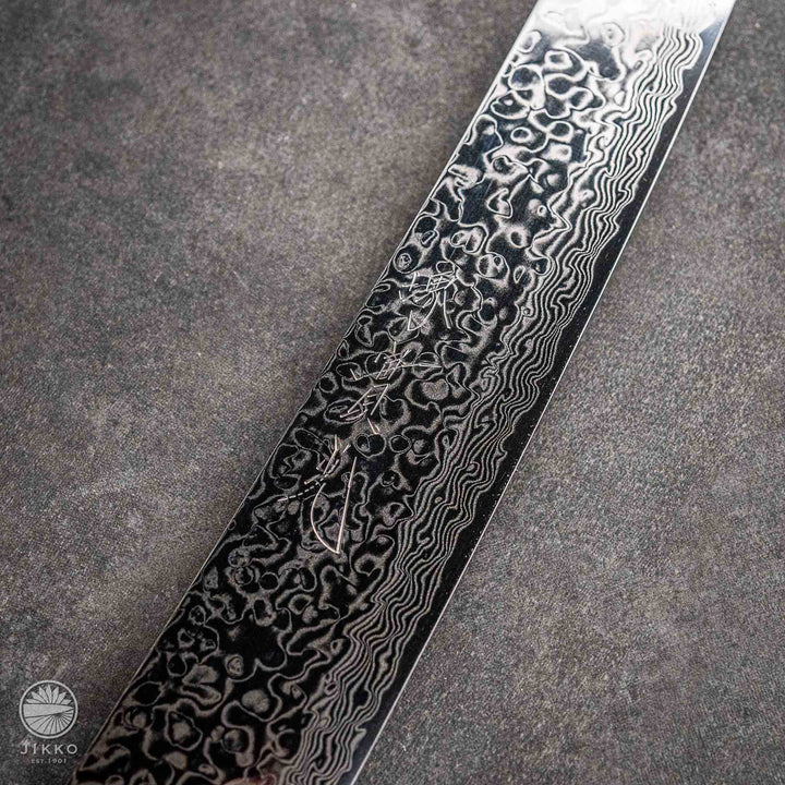 JIKKO Kappa Damascus Sujihiki (Slicer Knife) SG2 Starinless steel