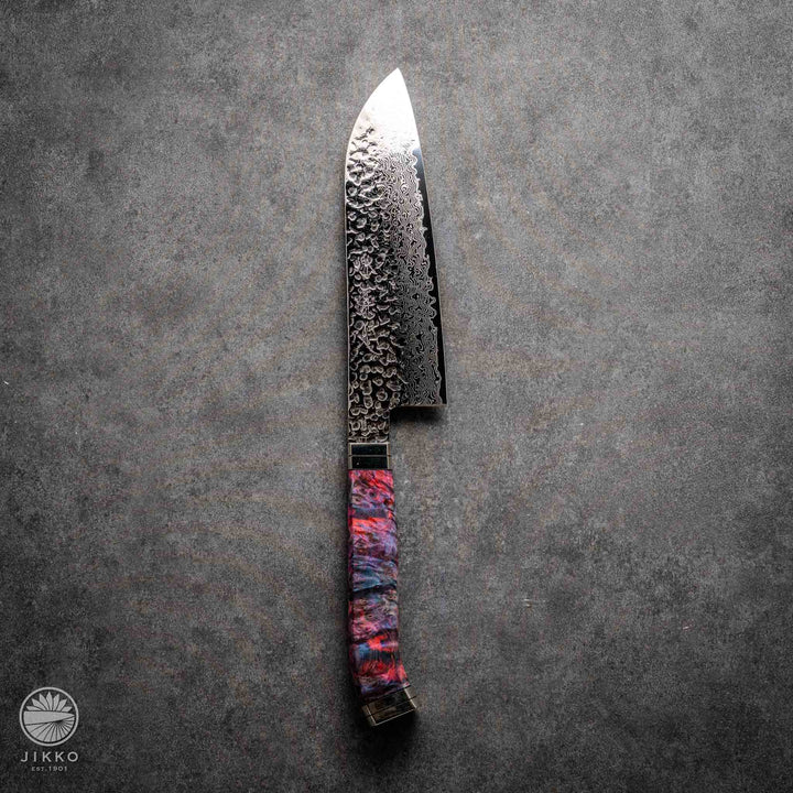 JIKKO Nishiki Damascus Santoku (Multi-purpose) SG2 Starinless steel