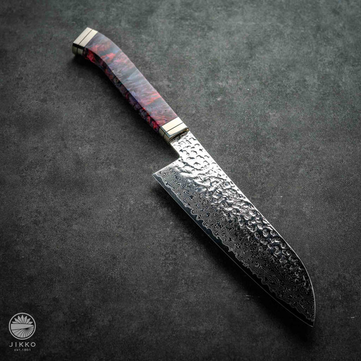 JIKKO Nishiki Damascus Santoku (Multi-purpose) SG2 Starinless steel