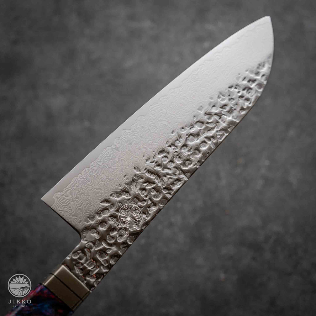 JIKKO Nishiki Damascus Santoku (Multi-purpose) SG2 Starinless steel