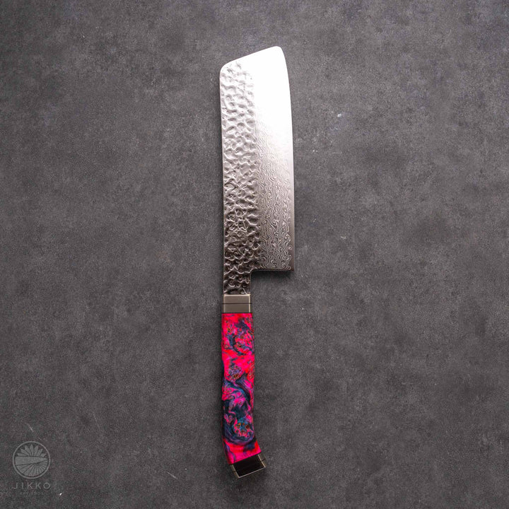 JIKKO Nishiki Damascus Nakiri (Vegetable Knife) SG2 Starinless steel