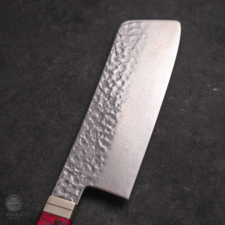 JIKKO Nishiki Damascus Nakiri (Vegetable Knife) SG2 Starinless steel