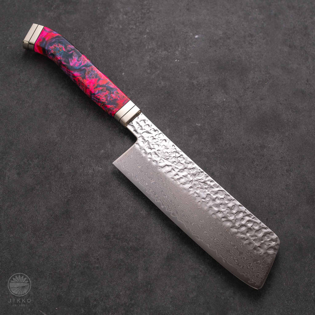 JIKKO Nishiki Damascus Nakiri (Vegetable Knife) SG2 Starinless steel