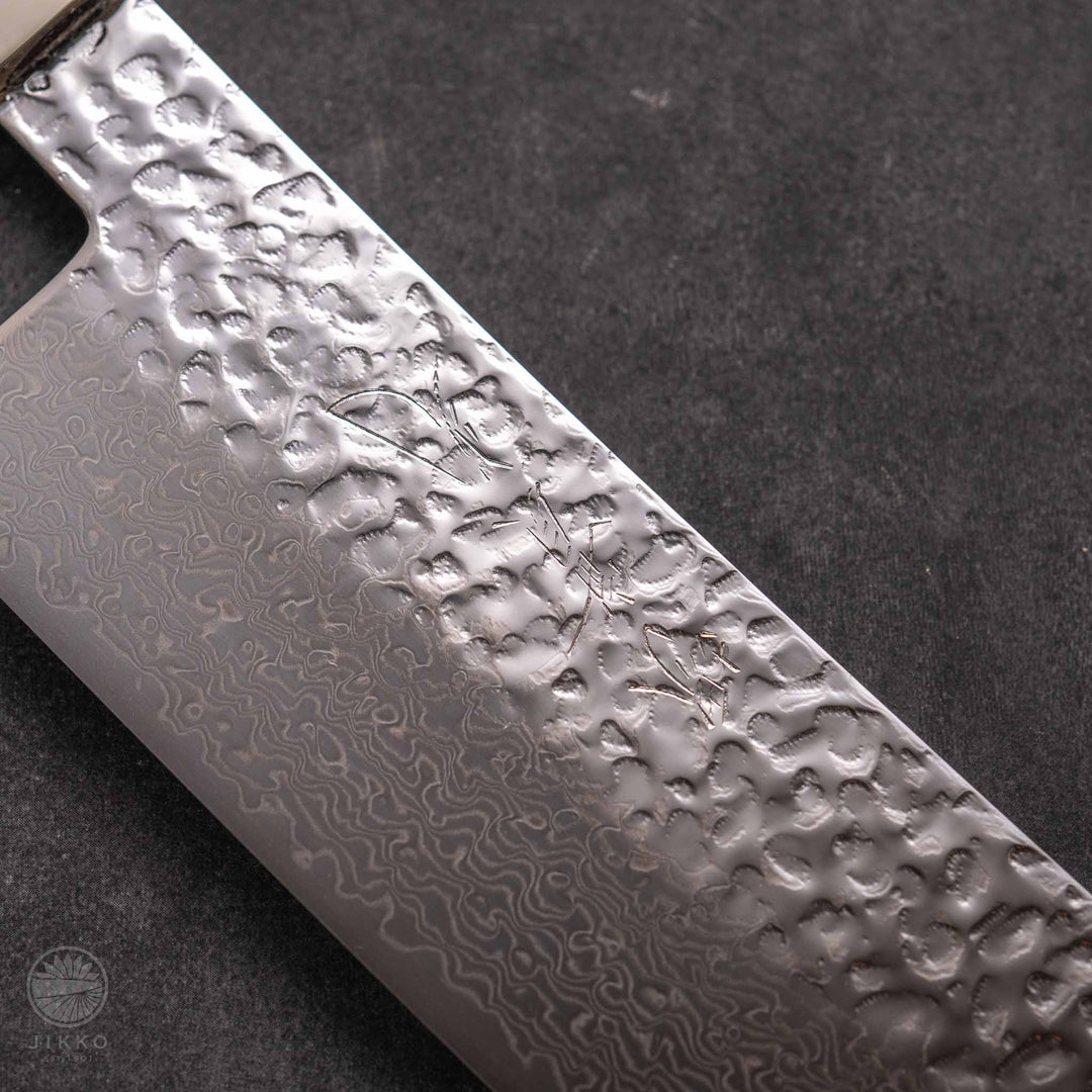 JIKKO Nishiki Damascus Nakiri (Vegetable Knife) SG2 Starinless steel