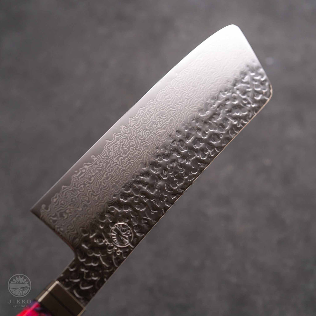 JIKKO Nishiki Damascus Nakiri (Vegetable Knife) SG2 Starinless steel