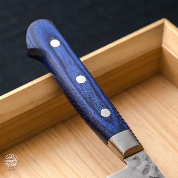 JIKKO ekubo (Dimples) Petty knife Blue VG-10 Gold Stainless Steel Japa