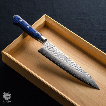 JIKKO ekubo (Dimples) Red Sujihiki knife VG-10 Gold Stainless Steel Japanese (Slicer)
