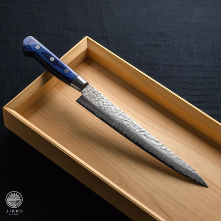 JIKKO ekubo (Dimples) Red Nakiri knife VG-10 Gold Stainless Steel Japanese (Vegetable Knife)